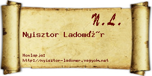 Nyisztor Ladomér névjegykártya